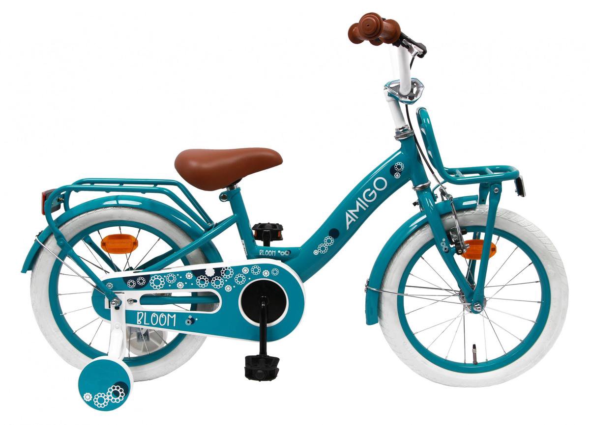 Amigo Bloom - Kinderfiets 16 Inch - Meisjes - Turquoise