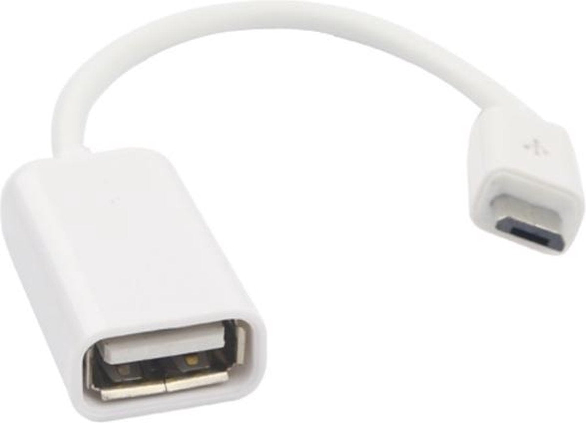 Coretek USB Micro B (m) naar USB-A (v) OTG adapter - USB2.0 - tot 1A / wit - 0
