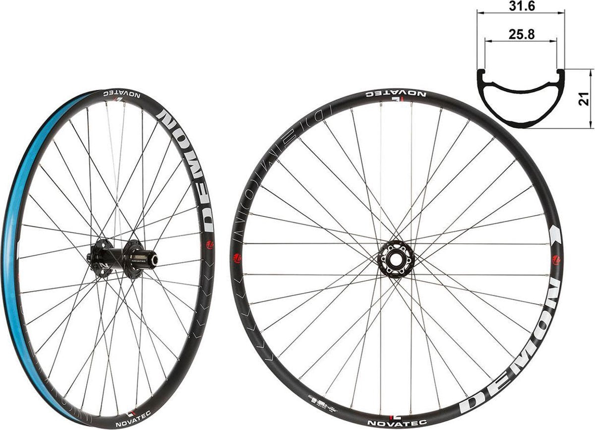 Novatec Wielset Mtb Demon 650b 27.5" Schijfrem Aluminium 32g Zwart