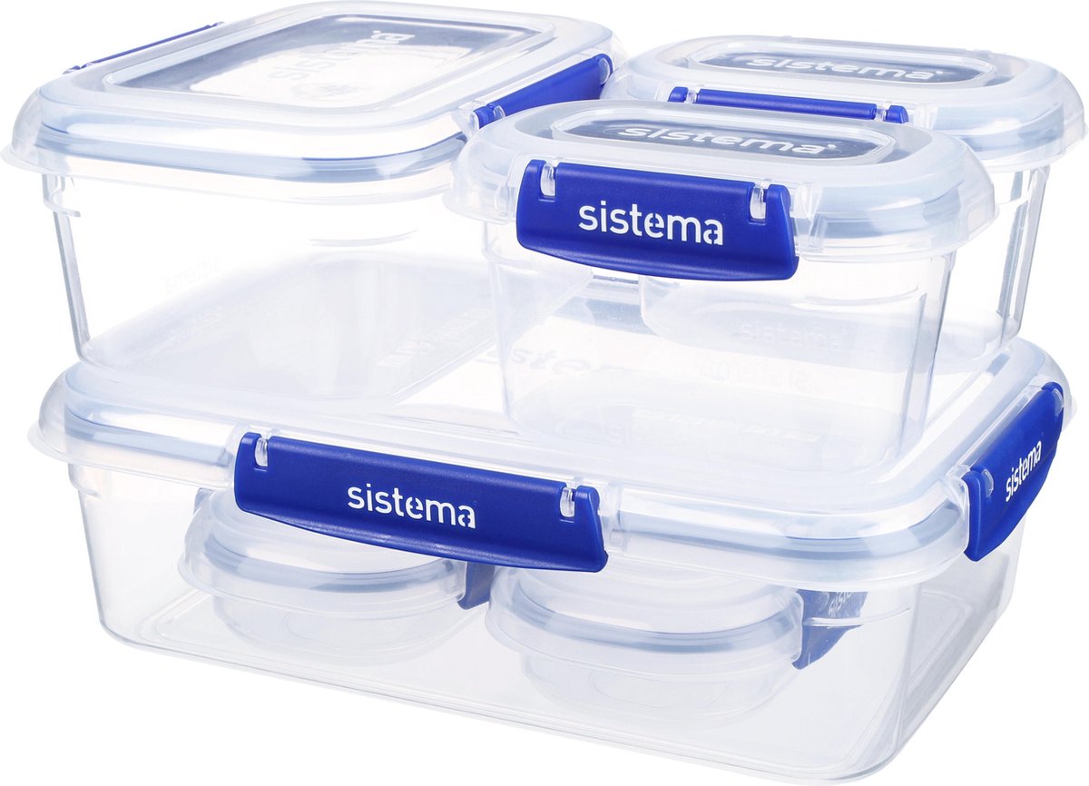 Sistema Klip It + voorraaddozen - 6 delige set - 2x 180ml
