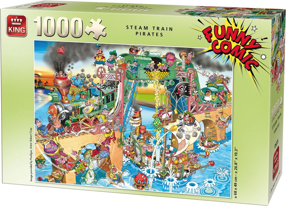 Funny Comic Puzzel 1000 Stukjes STEAM TRAIN PIRATES