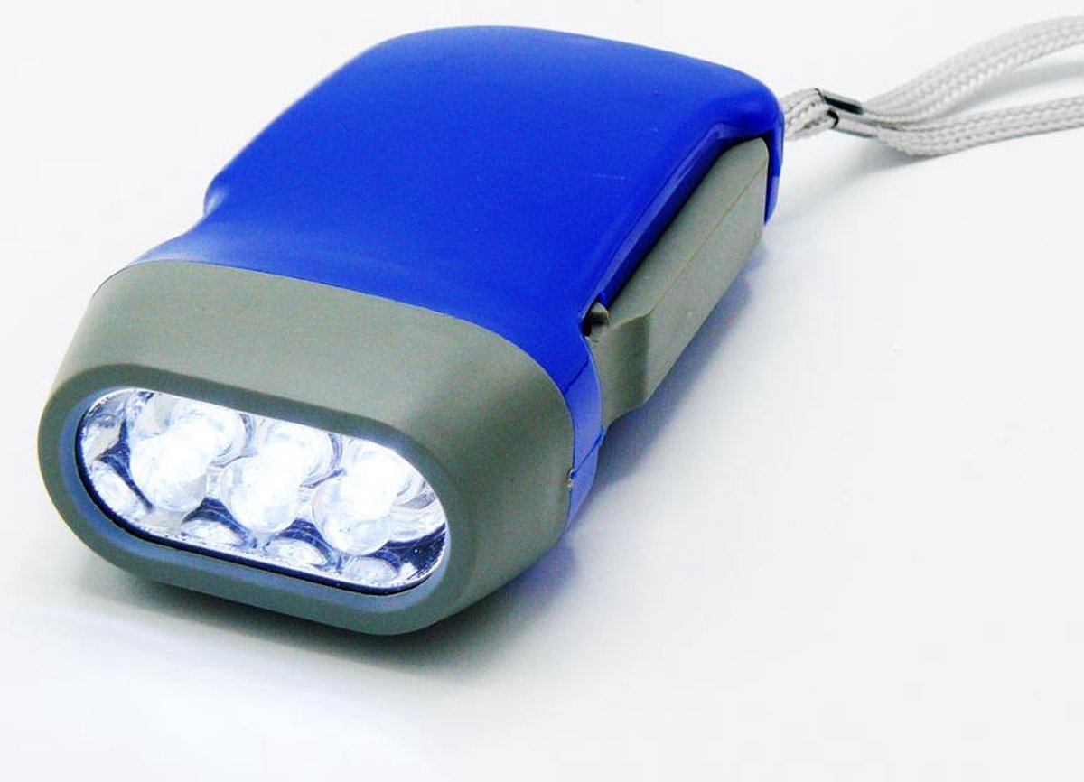 Doodadeals® | Knijpkat Zaklamp Dynamo | Knijpkat Dynamo | Dynamo Zaklamp | LED Zaklamp | Oplaadbaar | 25 Lumen | Blauw