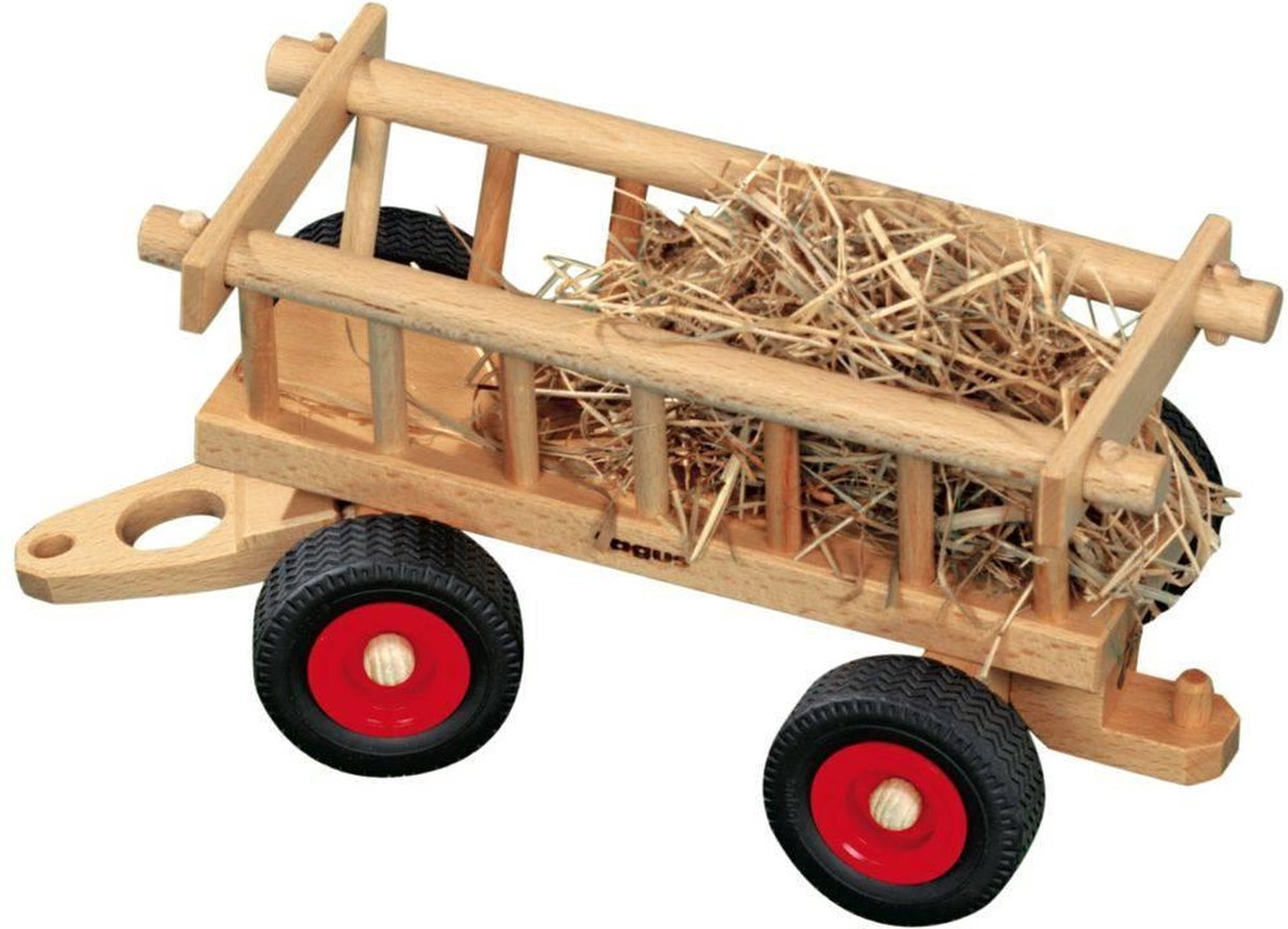 Fagus houten speelvoertuig hooiwagen 29cm