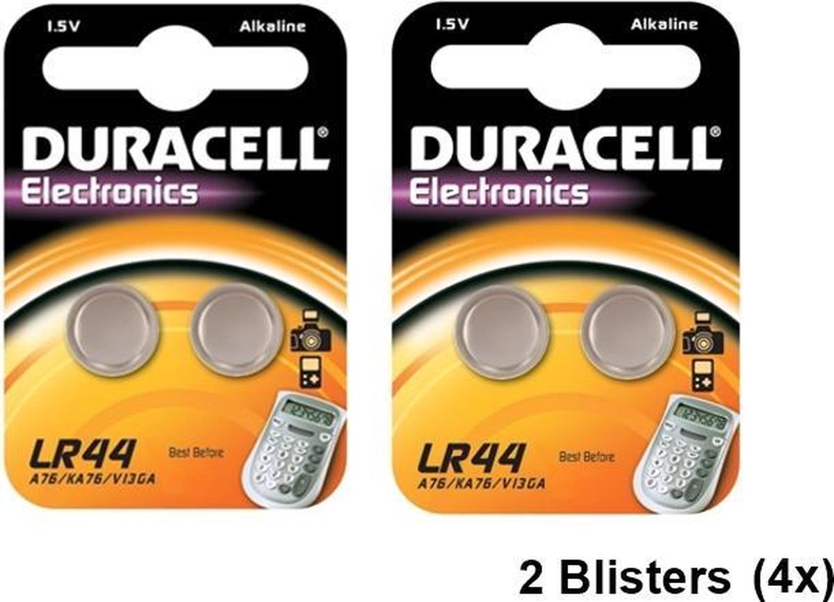2 Blisters (4 stuks) - Duracell G13 / LR44 / A76 knoopcel