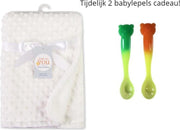 Super zacht baby dekentje bestaat uit één laag. Een mooi 100% biologisch katoen ademend dekentje in een licht witte kleur