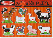 Melissa & Doug Houten Geluidspuzzel boerderijdieren - Houten puzzel met geluidseffecten (8-delig)