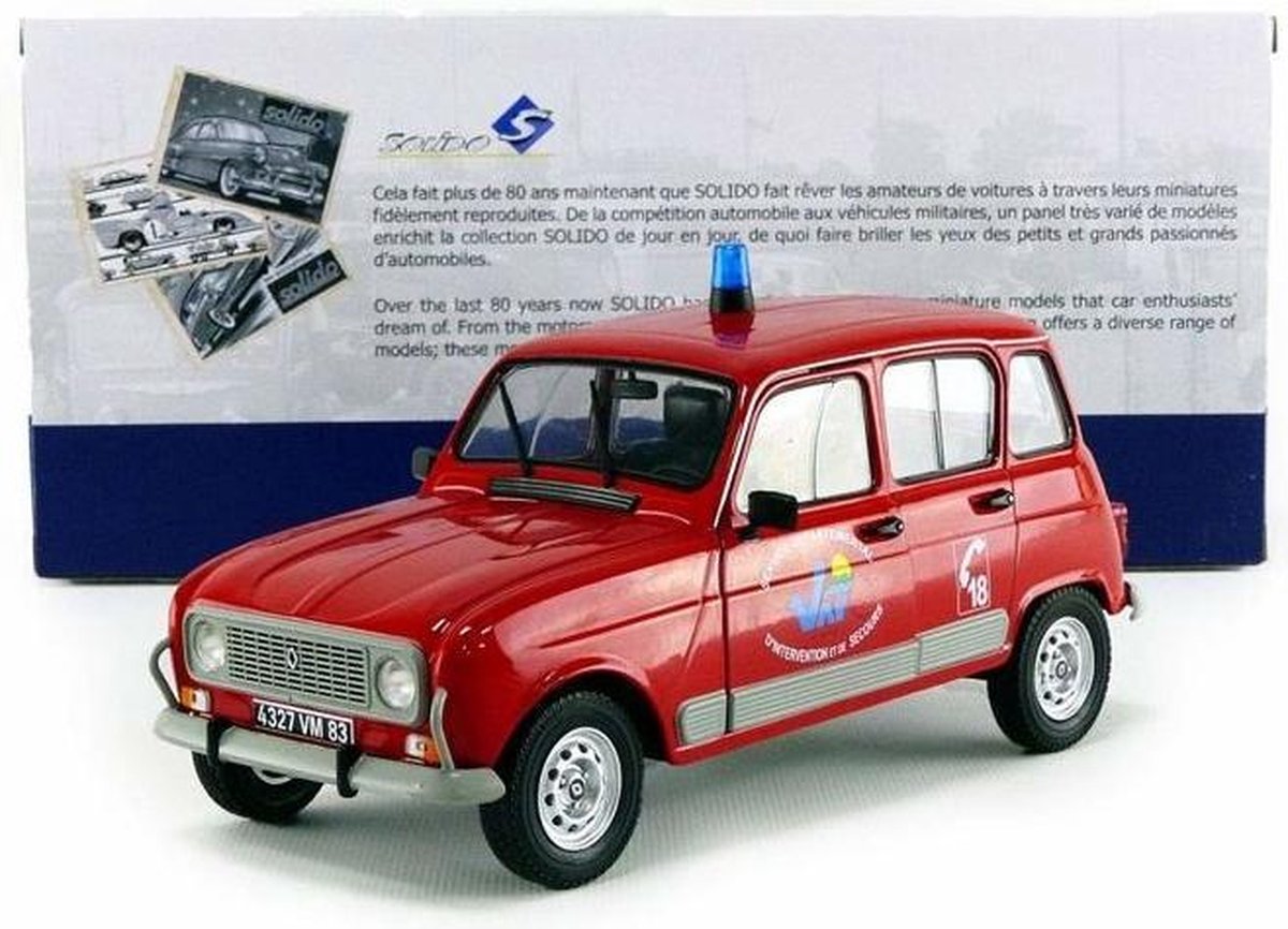 Renault 4L GTL Pompier Service Departemental du VAR - 1:18 - Solido