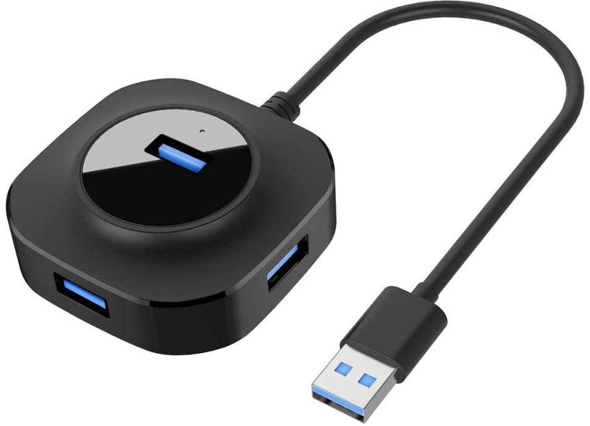 USB Splitter - USB Hub 4 Poort - Hub USB - Zwart - 4 Poorten - USB Poorten - USB 2.0 - 4 Poorten USB 2.0 Hub