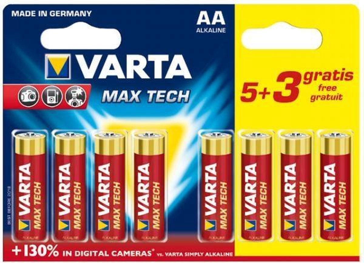 Varta Max Tech AA Wegwerpbatterij Alkaline