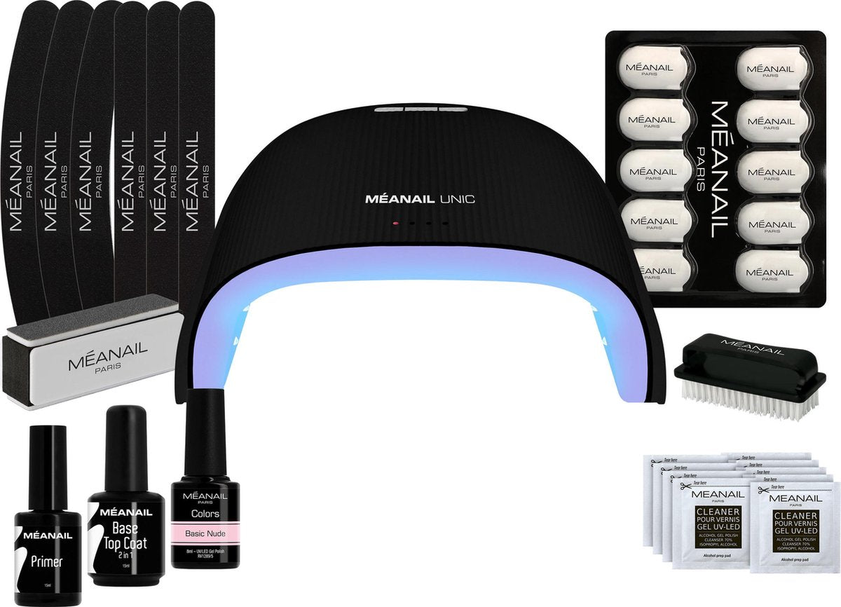 Gellak – UV lamp Led 48w zwart - MEANAIL® - Starterspakket – Gelnagellak - Nude