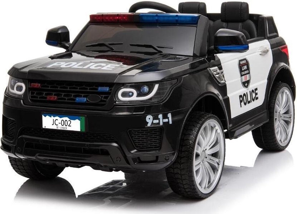 Kijana Politie - Elektrische Kinderauto - Land Rover - Sterke Accu - Afstandbediening - Zwart