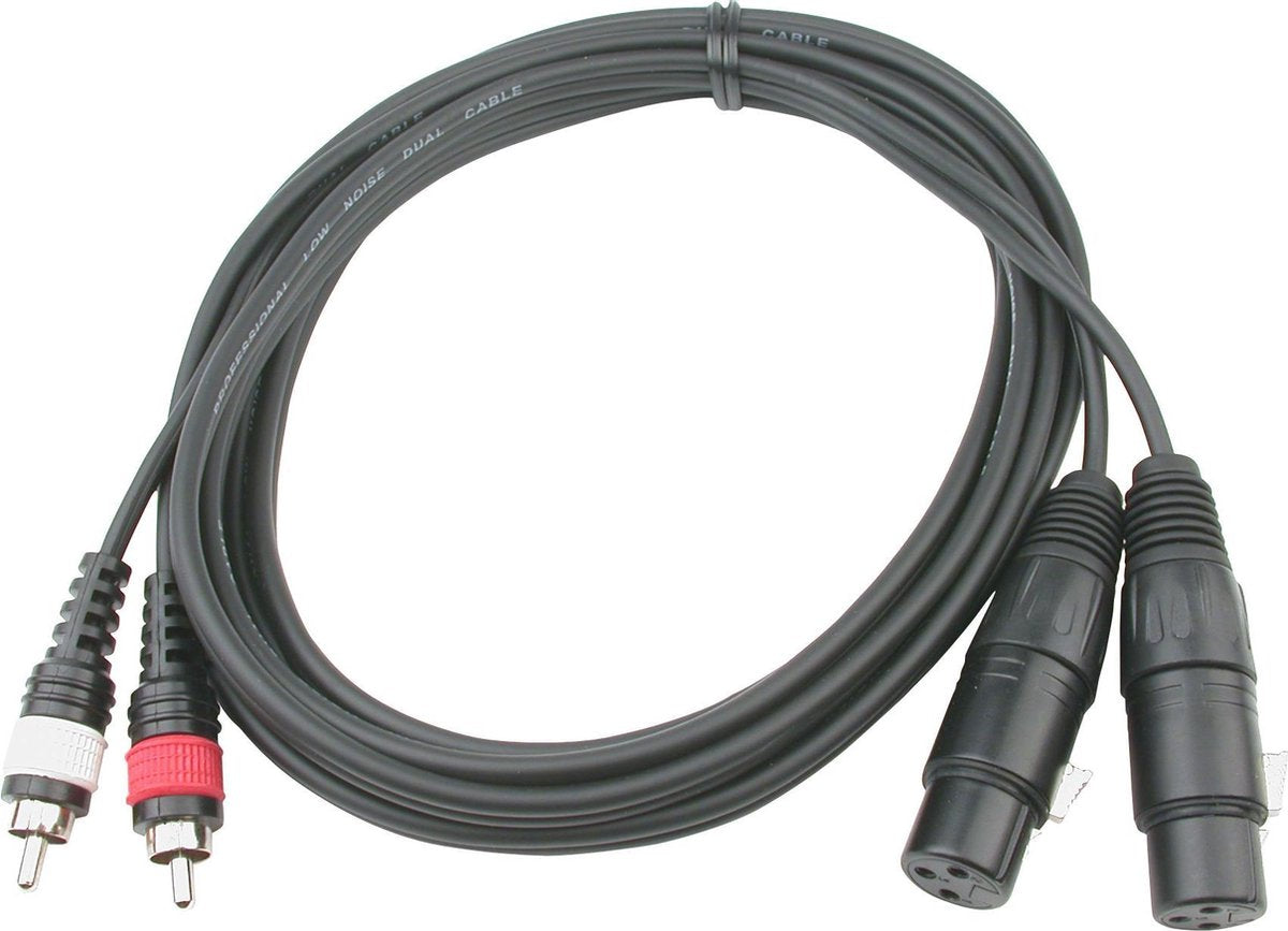 Hilec Audio Kabel RCA naar XLR - Tulp Kabel naar XLR Female Kabel - 3m