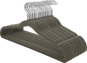Nancy's Fluwelen Kledinghangers - Set Van 30 - Anti-Slip - Draaibare Haak - Jassen - Shirts - Grijs