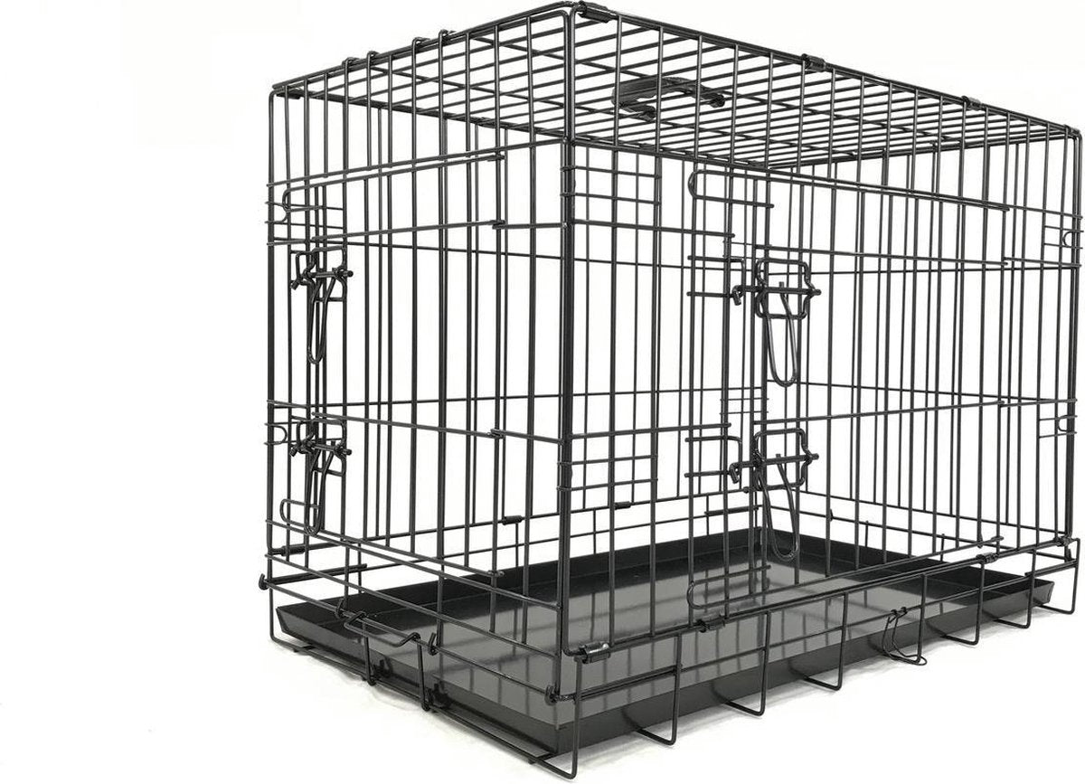 Adori Bench 2-Deurs De Luxe Zwart - Hondenbench - 61x45x53 cm