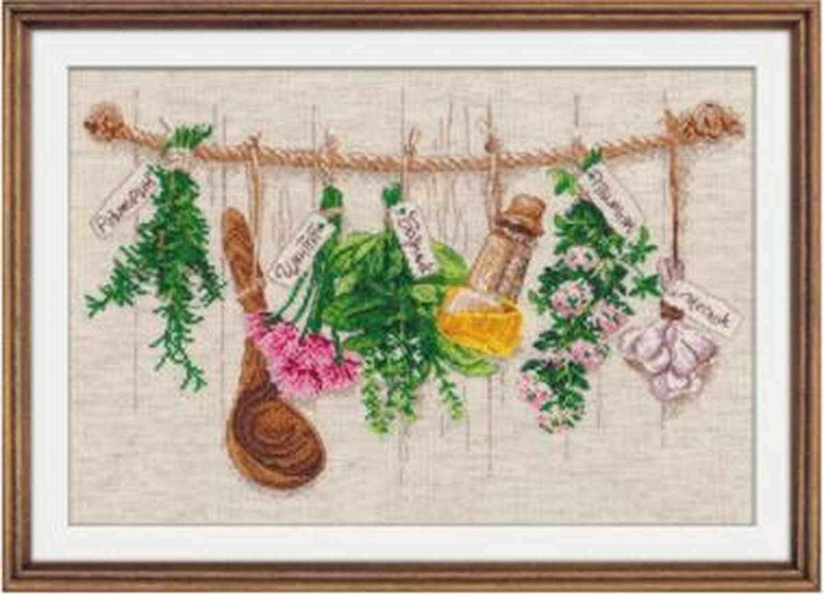 Oven Borduurset Kruiden 34x22 cm