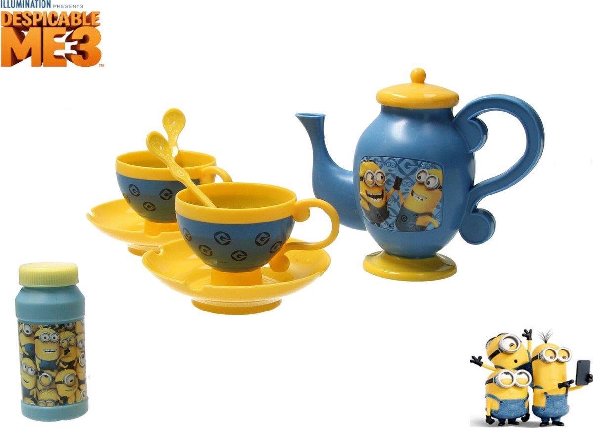 Minion Bellenblaas Theeset – 35 x 28 x 8 cm - Buitenspeelgoed Voor Kinderen - Bellen Blazen