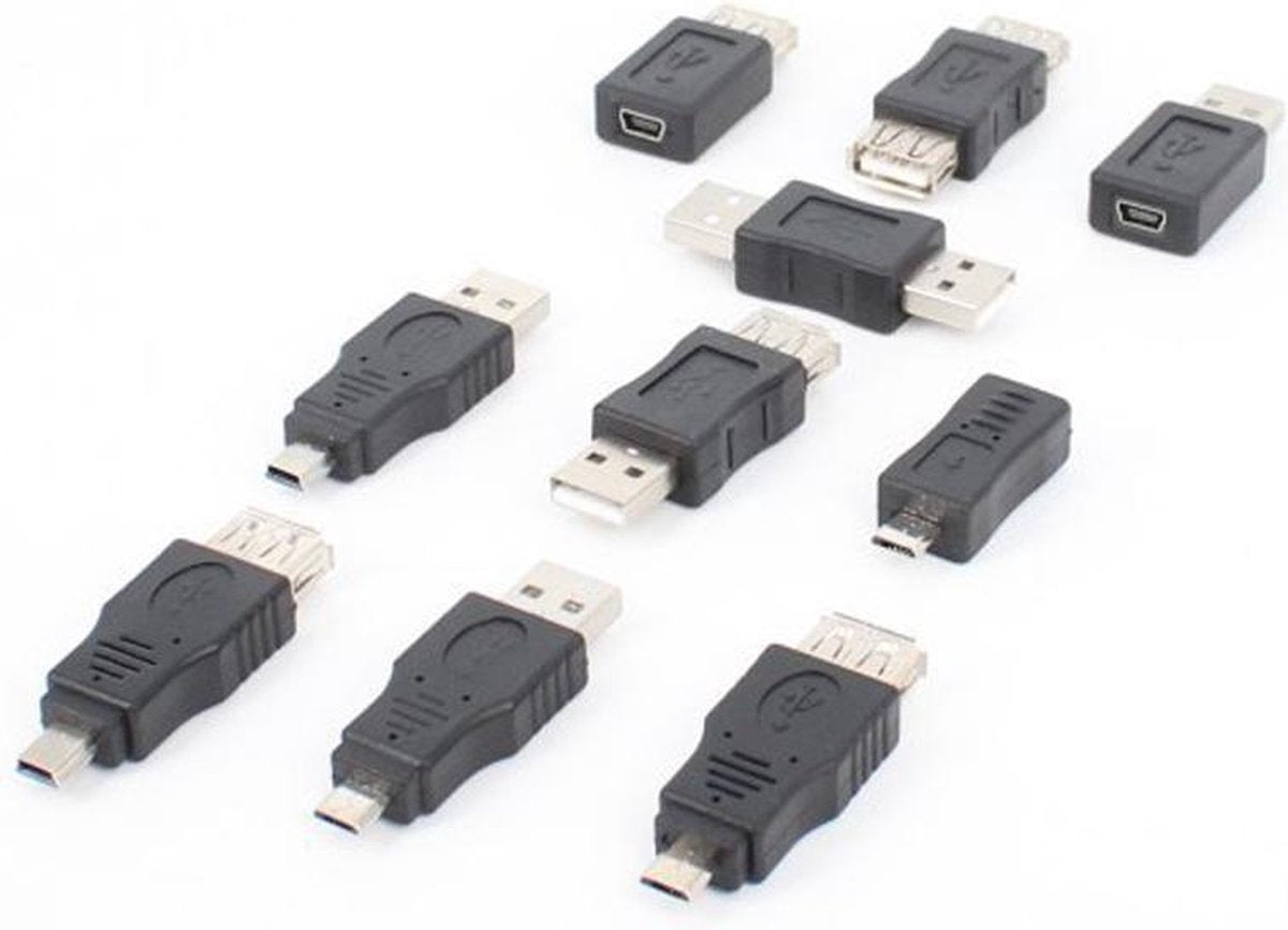 NÖRDIC USB2-100 Set van 10 verschillende USB-adapters