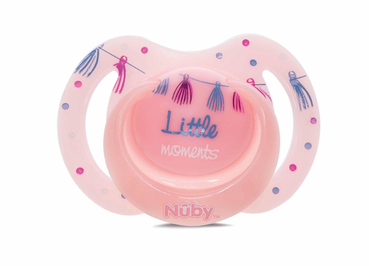 Nûby - Little Moments - Ovalen Fopspeen - Glow - 2 St - 6-36m - Roze