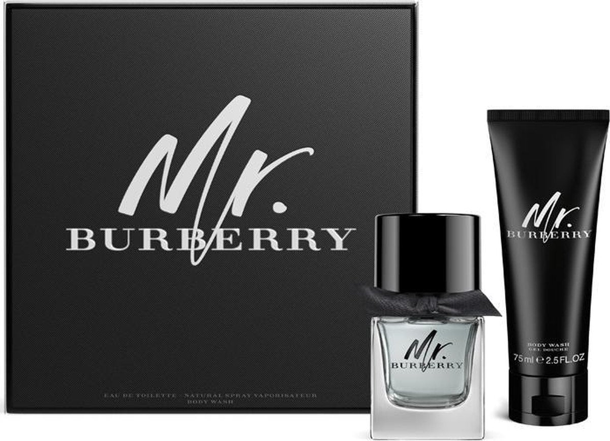 Burberry Mr. Burberry Geschenkset 50 ml Eau De Toilette + 75 ml Douchegel - voor Mannen