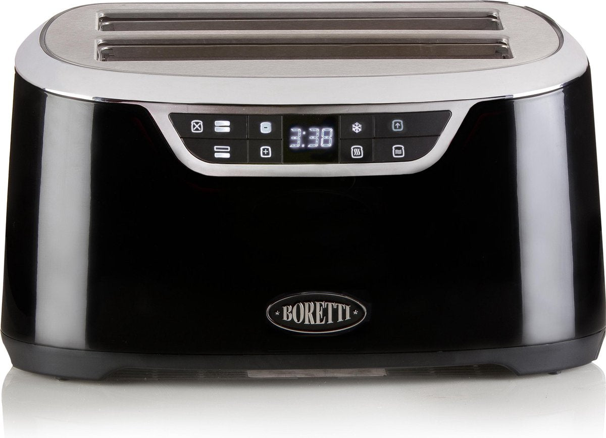 Boretti B300 Tostapane - Broodrooster - 2 extra brede sleuven voor 4 toasts - zwart