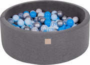 Ronde Ballenbak set incl 200 ballen 90x30cm - Donker Grijs: Blauw
