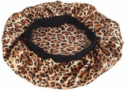 Afabs® Leopard print Satijnen Slaapmuts / Hair Bonnet / Haar bonnet van Satijn / Satin bonnet / Afro nachtmuts voor slapen