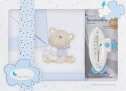 Interbaby Wieglakenset Love You Katoen Blauw/wit 4-delig