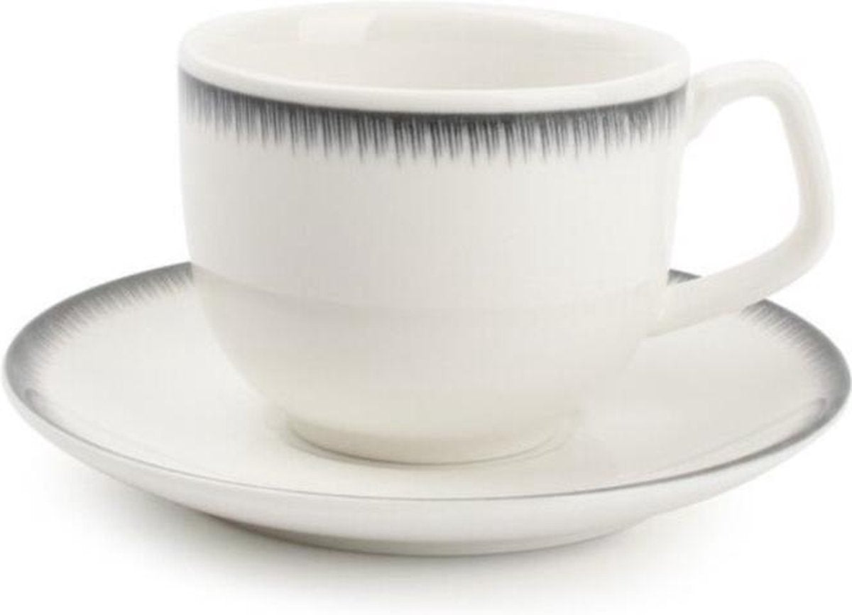 Salt&Pepper Mokkakop 8cl en schotel wit Alba set/4