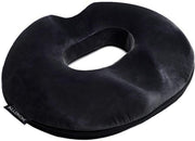 Allerion® Orthopedisch Zitkussen – Ringkussen – Stuitkussen – Ergonomisch zitkussen – Traagschuim – Antislip – Zwart velvet