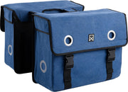 Willex Dubbele Fietstas Canvas - Blauw - 40L