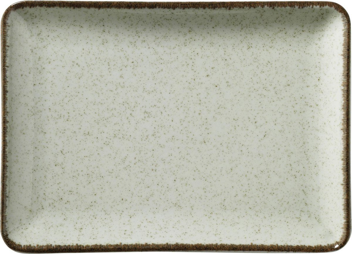 Supervintage Kitchen trend - servies - Dinerbord / Schaal - Zeegroen Ocean - Aardewerk - per stuk - Rechthoekig 13 x 18 cm
