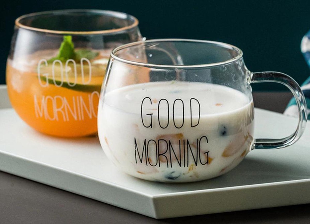 Groot glas ‘Good morning’