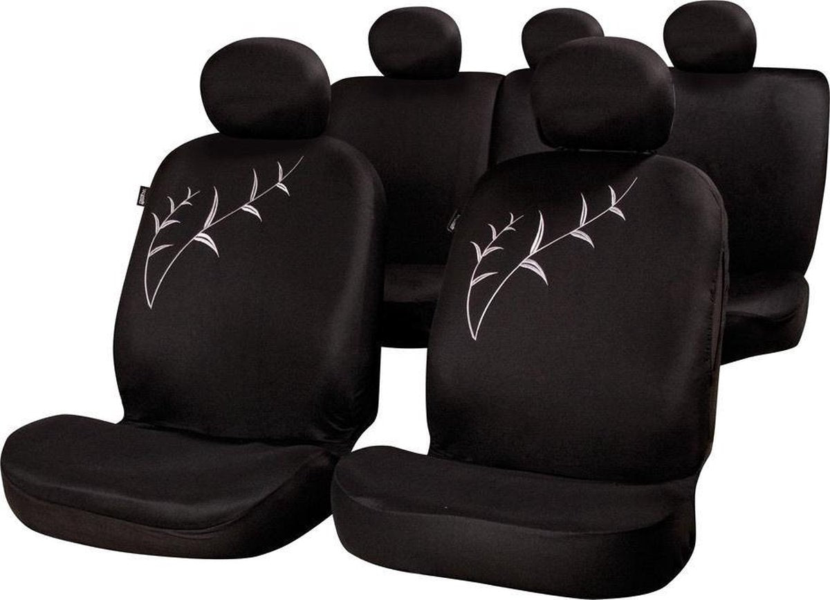 Car Plus Stoelhoezenset Tallo Uni Polyester Zwart 15-delig