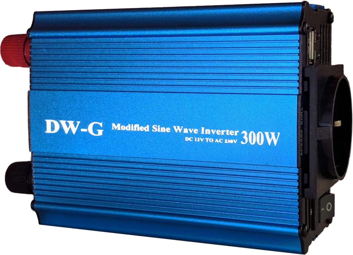 DW-G Omvormer 12V>230V 300W/600W Met USB / Auto / Boot / Kamperen