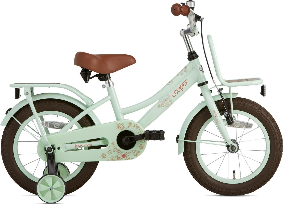 SuperSuper Cooper Bamboo Meisjesfiets 14 inch - Pistache groen