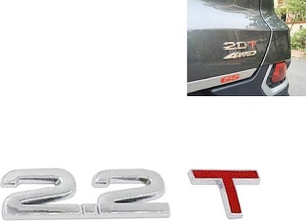 3D universele sticker verchroomd metaal 2.2T auto embleem Badge Sticker auto Trailer gas verplaatsing identificatie
