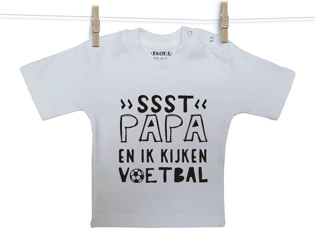 Baby Shirt wit korte mouw Snoes Pappa en ik voetbal 50/56