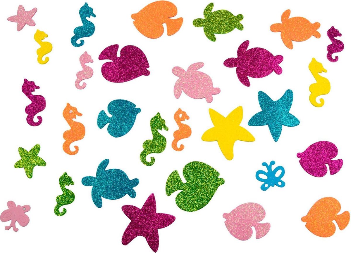 Knutselstickers Zeedieren 75 stuks Kindercrea