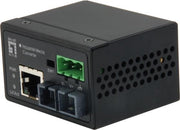 LevelOne IEC-4301 netwerk media converter 100 Mbit/s Single-mode Zwart