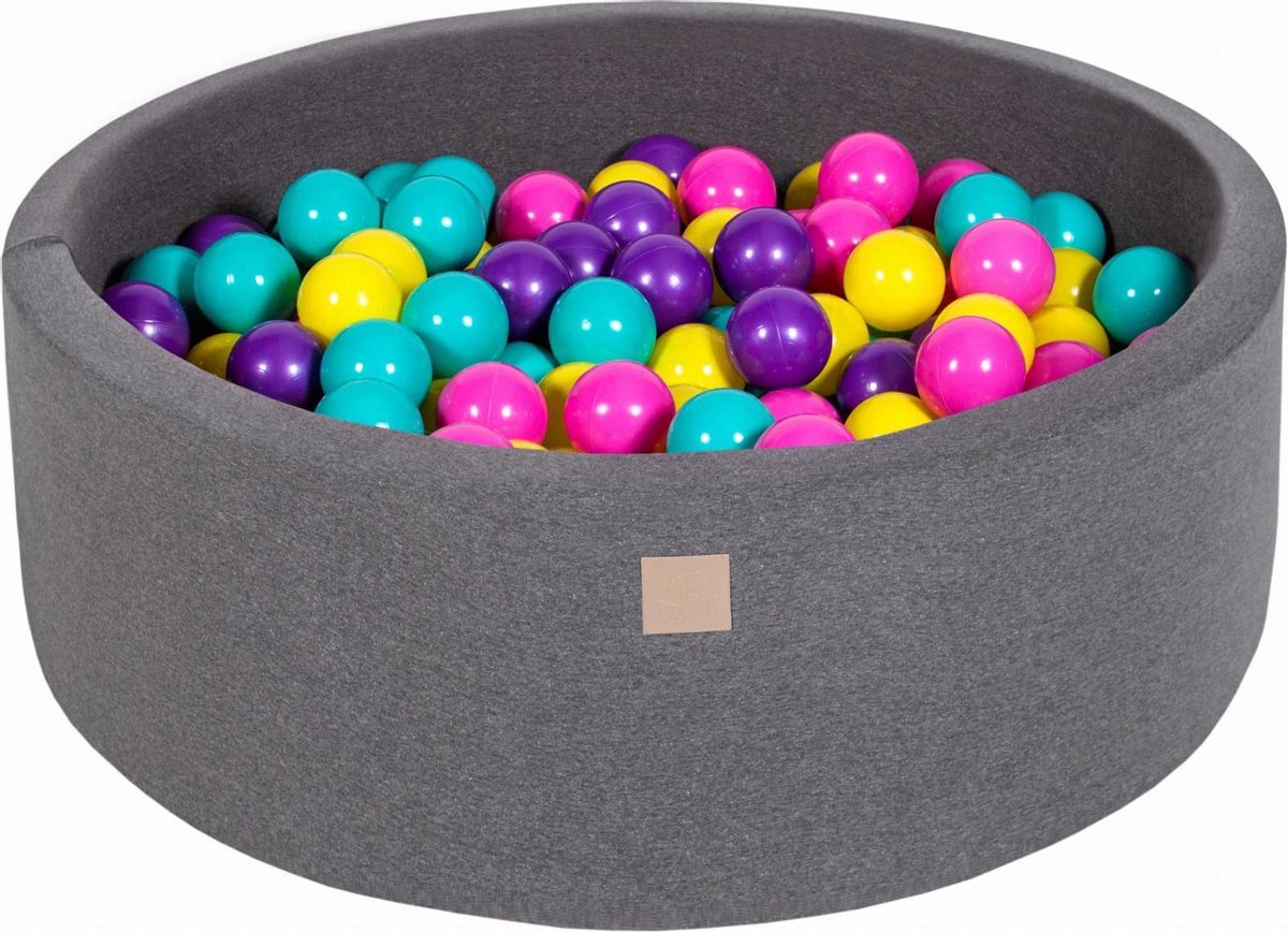 Ronde Ballenbak set incl 200 ballen 90x30cm - Donker Grijs: Voilet