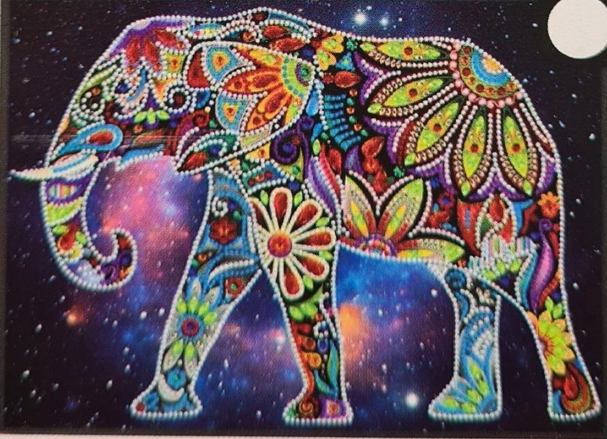 Diamond painting Glow in the Dark 25x35 | Olifant | NIEUW | Glow in the dark