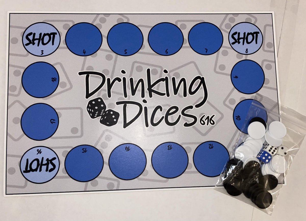 Drinking Dices 616 - Drankspel - Bordspel - shotjes - feest - zuipen - dobbelspel