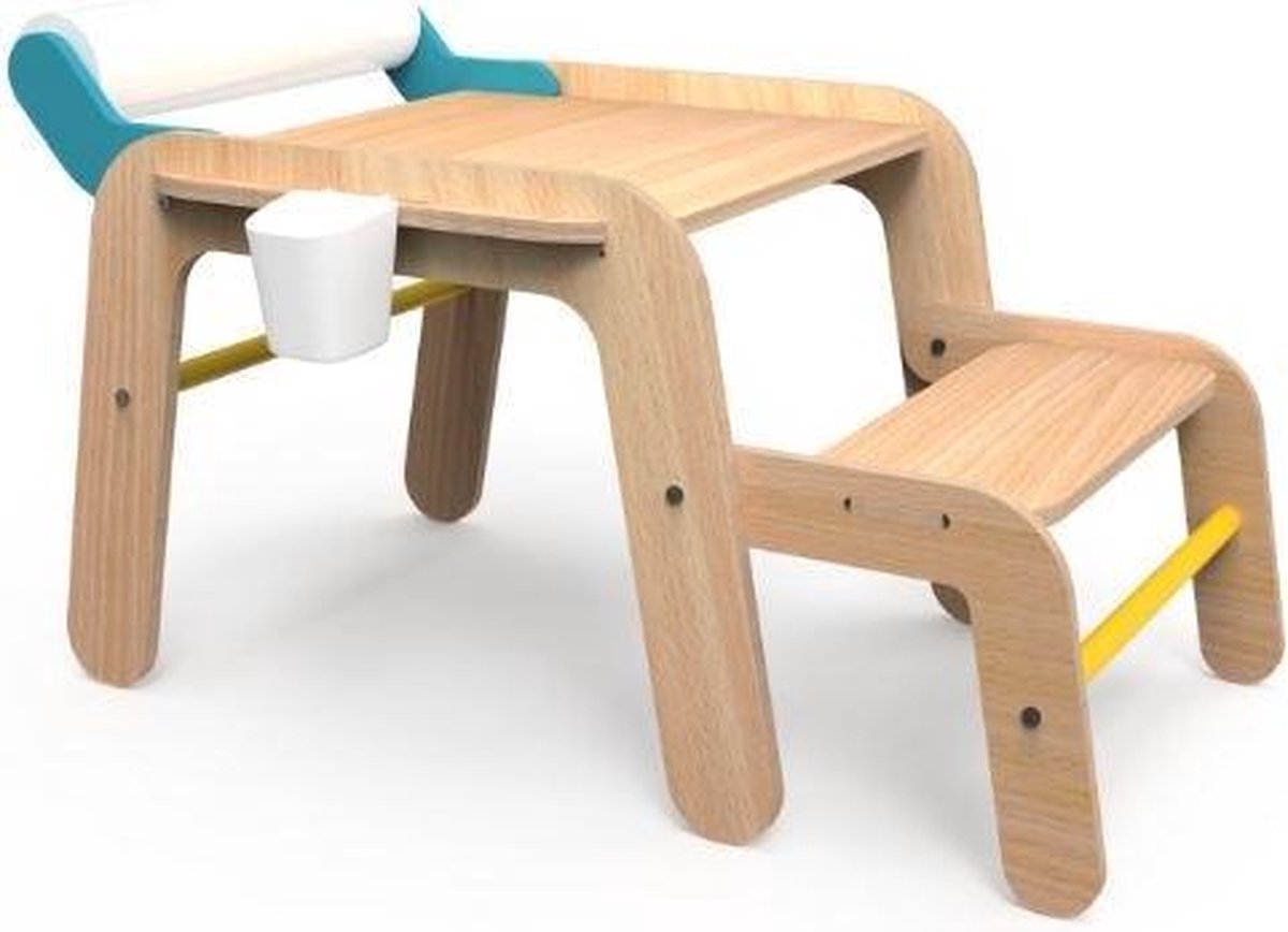 Mamatoyz Tekentafel Met Bankje Junior 75 X 101 Cm Hout Naturel