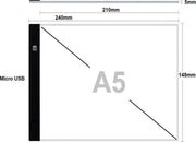 A5 LED licht Lichtbak / Tekentafel / Lichttafel / Lightpad / Lichtbox / Lightbox