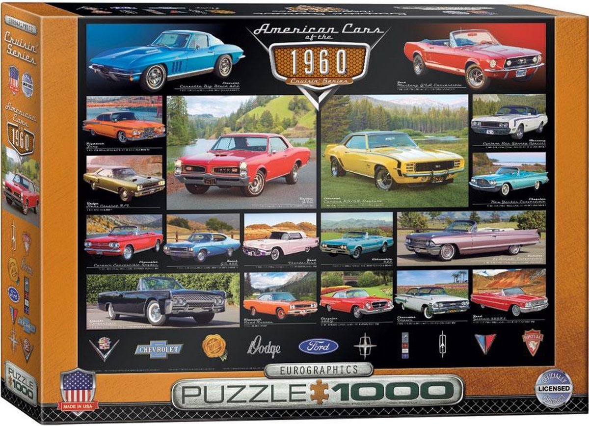 Eurographics puzzel American Cars of the 1960s - 1000 stukjes