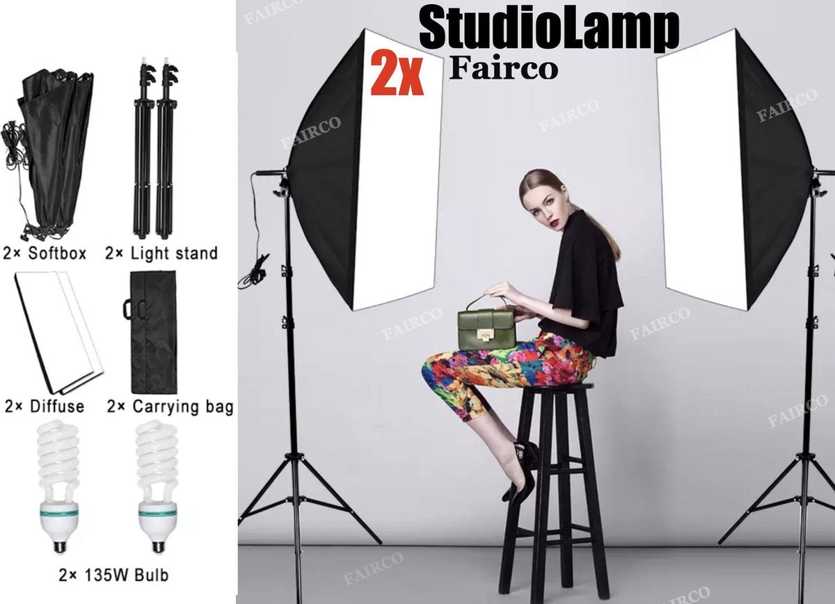 2Pcs Studiolamp Incl. 2x Tas