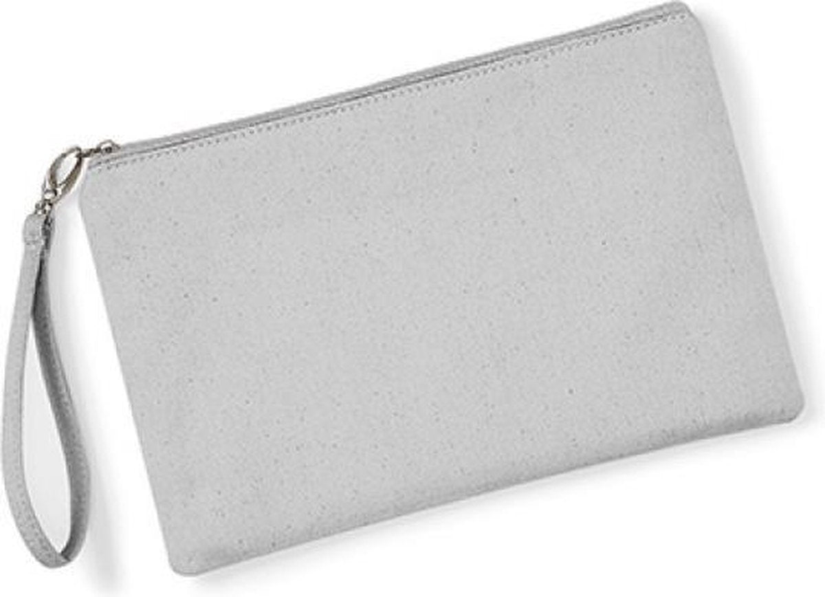 Canvas Wristlet Pouch (Licht Grijs)