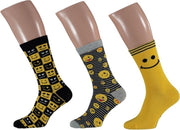 Apollo Smiley Emoji Socks Geel | 3-Pack Giftbox | Maat 41-46