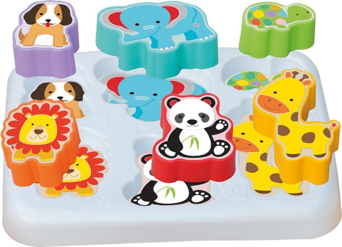 Puzzel - Vormenpuzzel - Legpuzzel - Noppenpuzzel - Kinder puzzel - Dieren puzzel - speelgoed