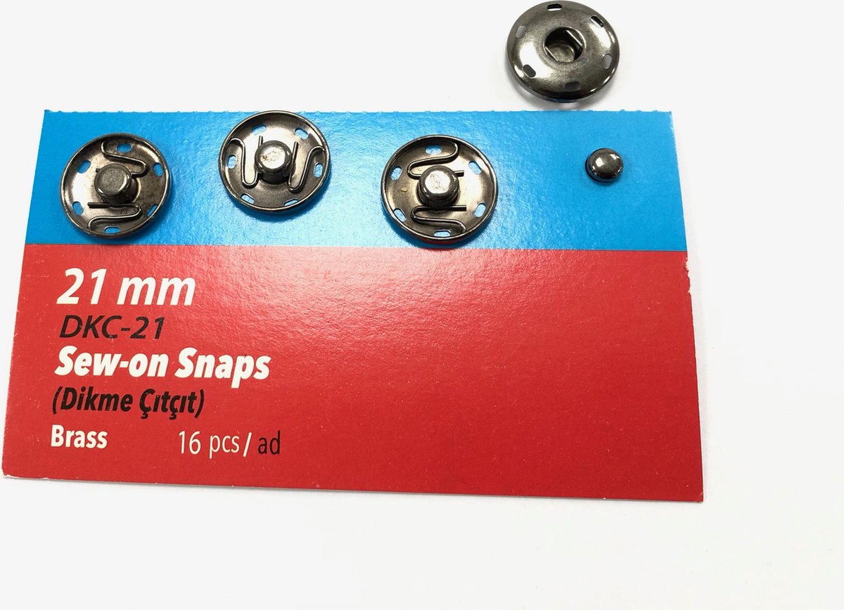 Drukknopen voor jassen 21 mm ZWART 4 stuks